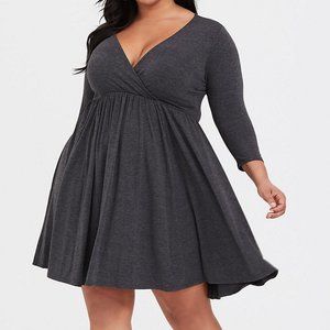 Torrid Grey Heather Jersey Skater Dress